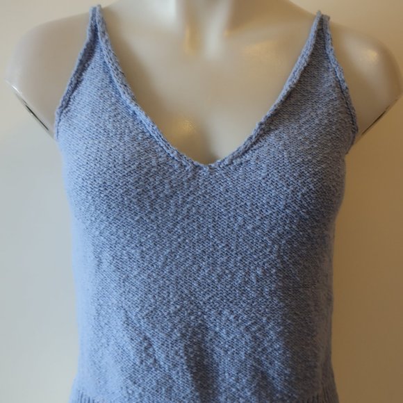 Zara Blue Knit Tank Top - Picture 3 of 6